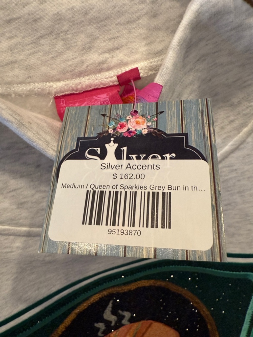 QUEEN OF SPARKLES Bun in the Oven Gray Sweatshirt - Picture 3 of 3